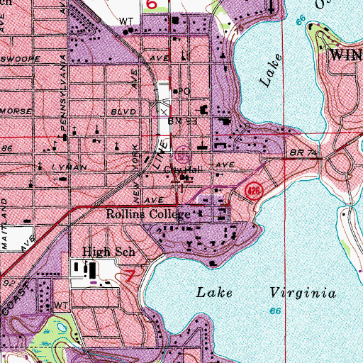Topographic Map of Rosen Family Center, FL