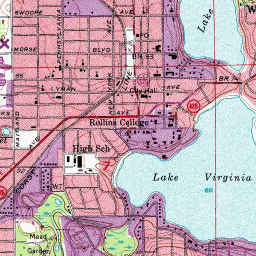 Topographic Map of Strong Hall, FL