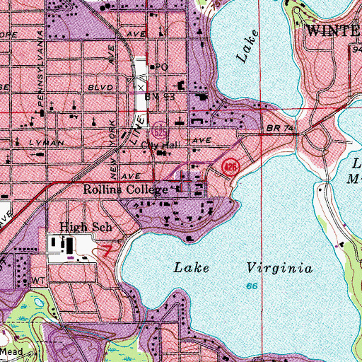 Topographic Map of Warren Administration Building, FL