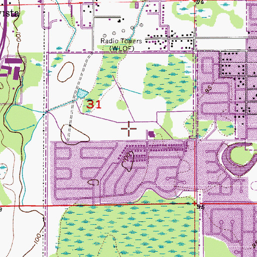Topographic Map of Washington Park Branch Orange County Public Library, FL