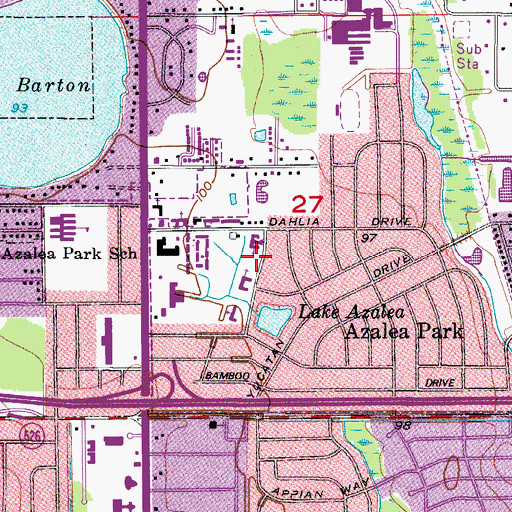 Topographic Map of Azalea Park United Methodist Church, FL