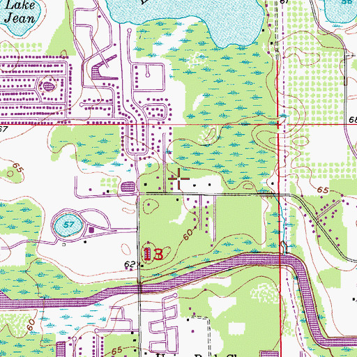 Topographic Map of Chapel Hill Baptist Church, FL