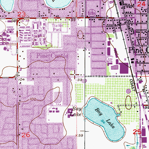 Topographic Map of Church of Christ at Pine Castle, FL