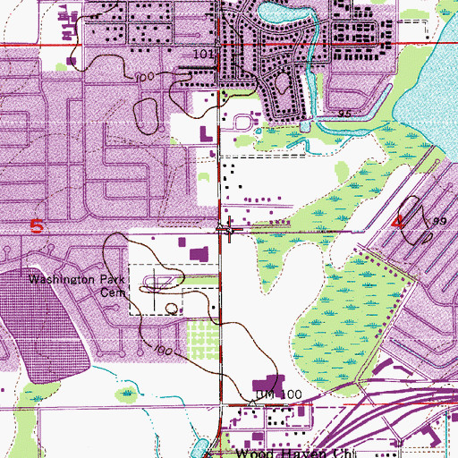 Topographic Map of Church of Christ of Mid Town, FL