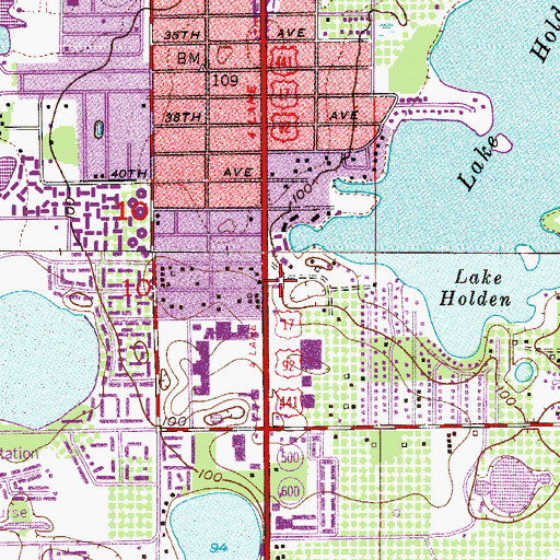 Topographic Map of Church of God by Faith of Orlando, FL