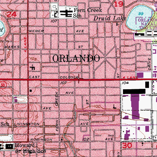 Topographic Map of Dianetics Foundation, FL