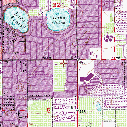 Topographic Map of Edmunds Shopping Center, FL