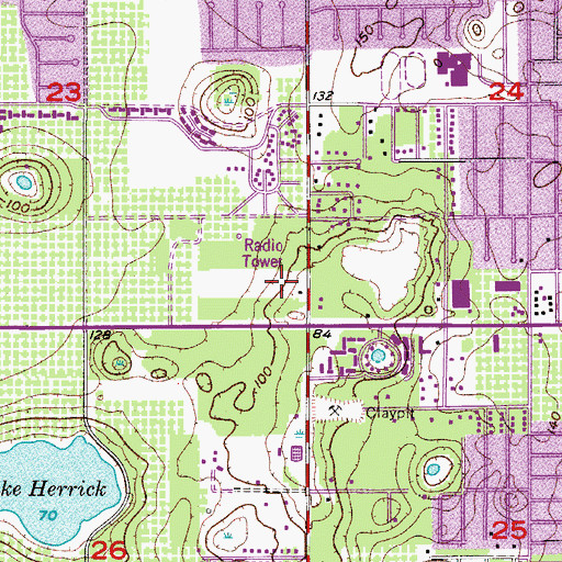 Topographic Map of Highland Lakes Shopping Center, FL