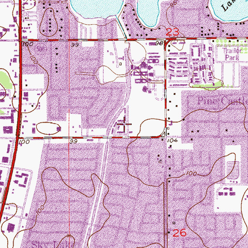 Topographic Map of Lancaster Shopping Center, FL