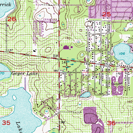 Topographic Map of Oak Hill Village Shopping Center, FL