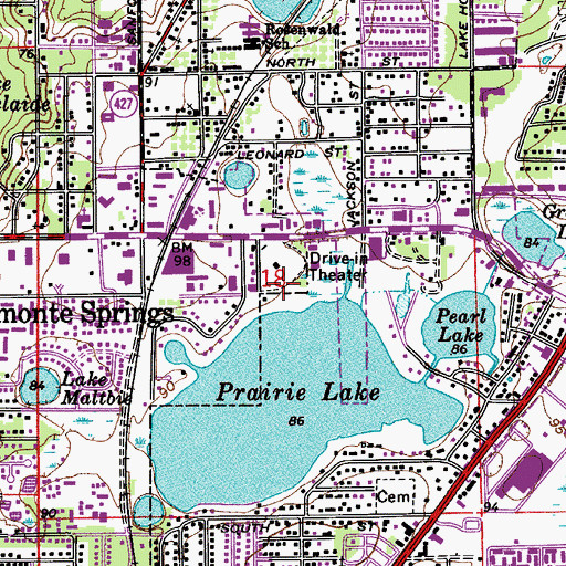 Topographic Map of Prairie Lake Shopping Center, FL