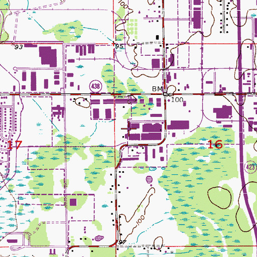Topographic Map of Silver Star Industrial Park, FL
