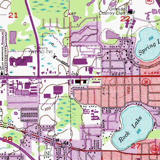 Topographic Map of Western Way Shopping Center, FL