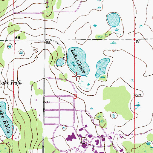 Topographic Map of Lake Claire Recreational Area, FL