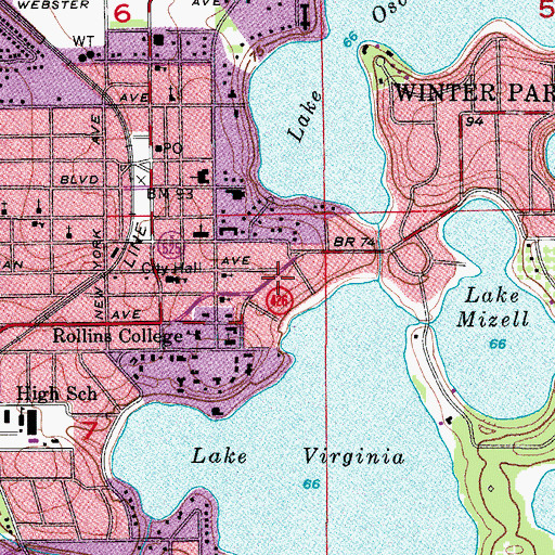 Topographic Map of Pflug Hall, FL