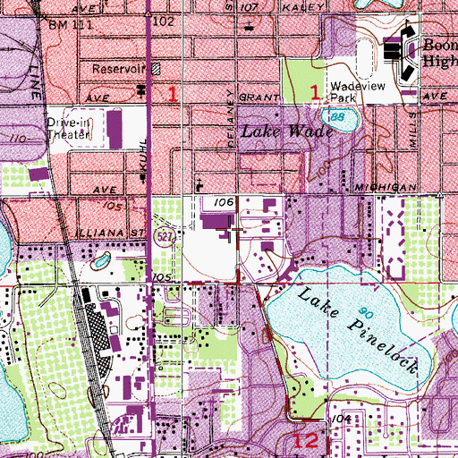 Topographic Map of Dixie Village Post Office, FL