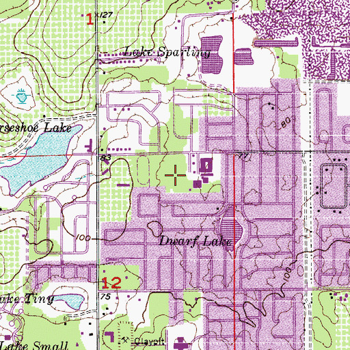 Topographic Map of Meadowbrook Middle School, FL