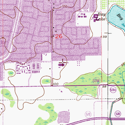 Topographic Map of Winegard Elementary School, FL