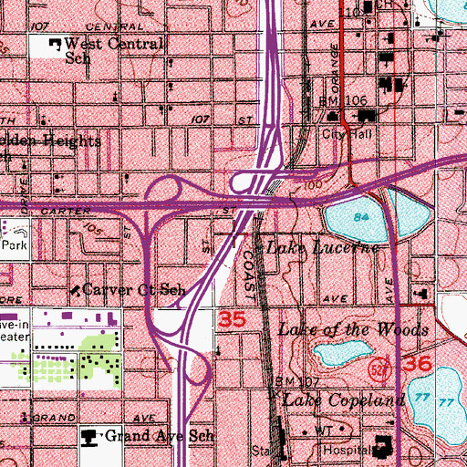 Topographic Map of Interchange 82B, FL