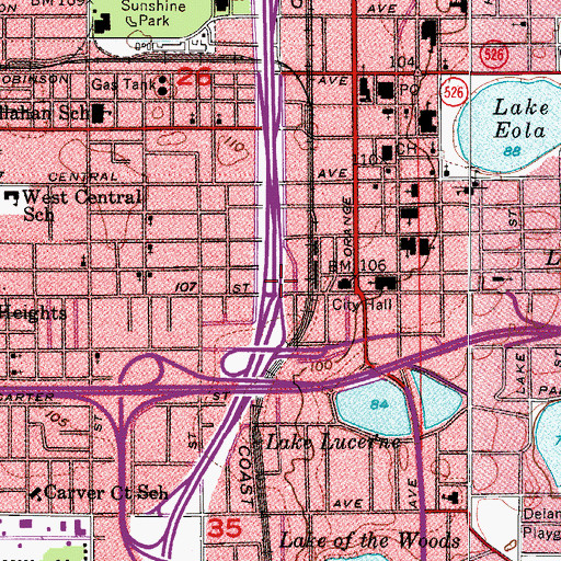 Topographic Map of Interchange 83, FL
