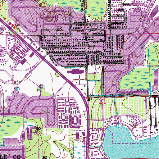 Topographic Map of Casselberry Square Shopping Center, FL