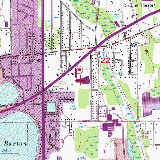 Topographic Map of Eastland Shopping Center, FL