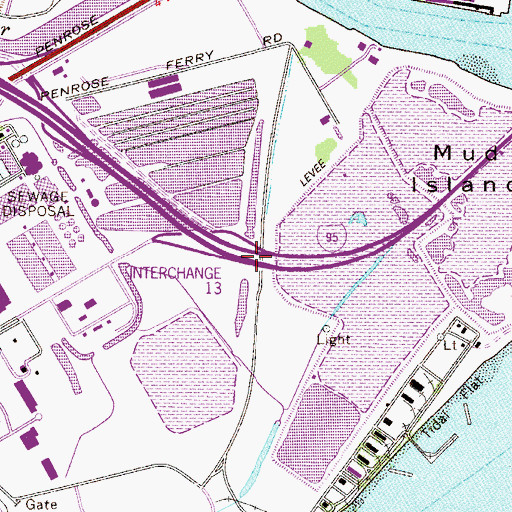 Topographic Map of Interchange 15, PA