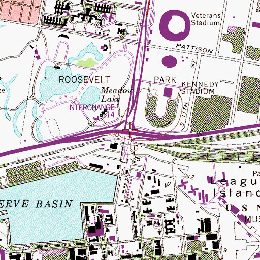 Topographic Map of Interchange 17, PA