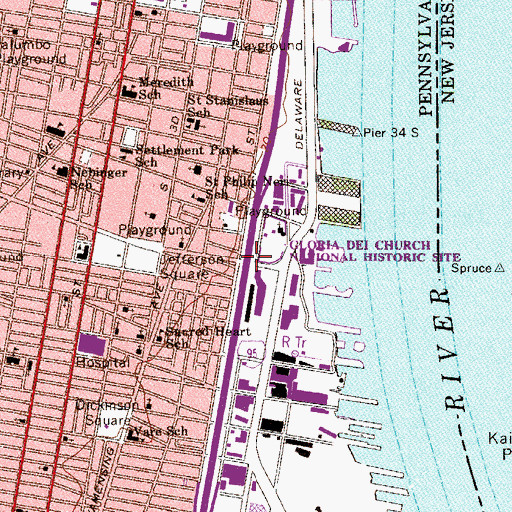 Topographic Map of Interchange 20, NJ