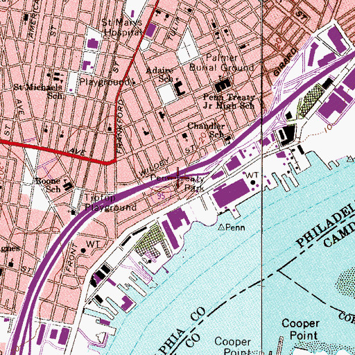 Topographic Map of Interchange 23, PA