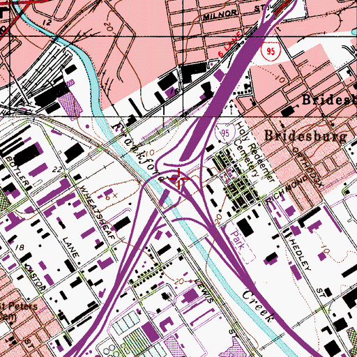 Topographic Map of Interchange 26, PA