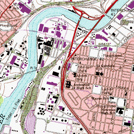 Topographic Map of Interchange 346C, PA