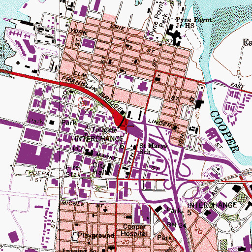 Topographic Map of Interchange 5D, NJ