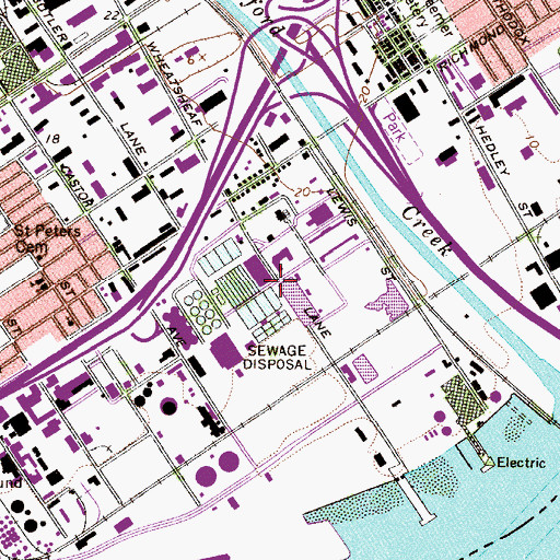 Topographic Map of Northeast Waste Water Treatment Plant, PA