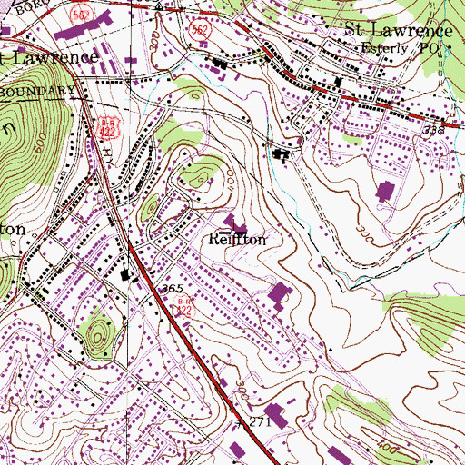 Topographic Map of Exeter Township Senior High School, PA