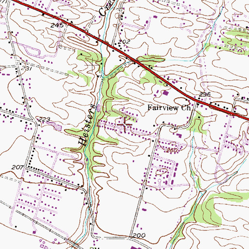 Topographic Map of Fairview Park, PA