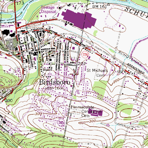 Topographic Map of First Church of the Nazarene, PA