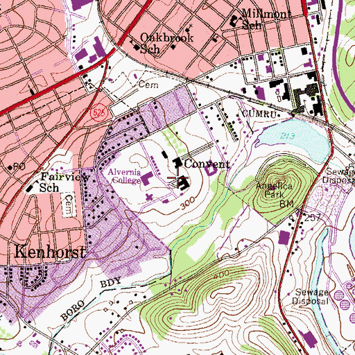 Topographic Map of Francis Hall, PA