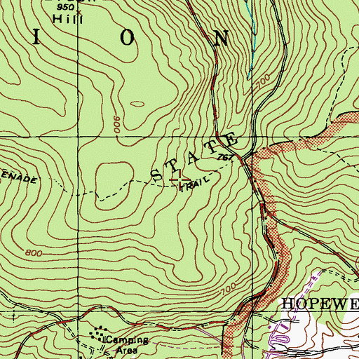 Topographic Map of French Creek Amphitheatre, PA