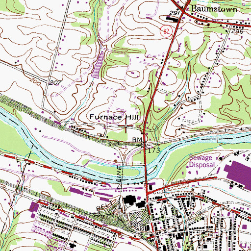 Topographic Map of Furnace Hill (historical), PA