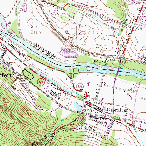 Topographic Map of Allegheny Aqueduct, PA