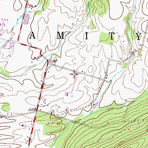 Topographic Map of Amity Park Road Recreation Area, PA