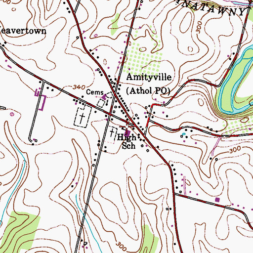 Topographic Map of Amity Primary Center, PA