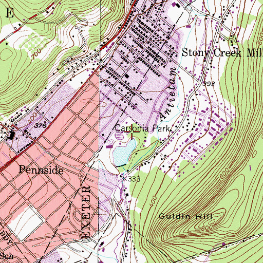 Topographic Map of Antietam Valley Pool, PA