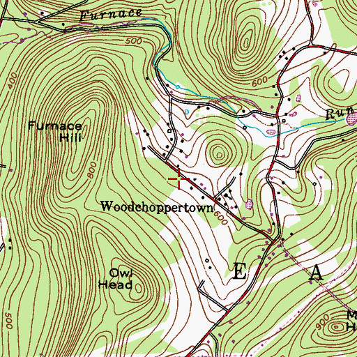 Topographic Map of Ark Bible Chapel, PA