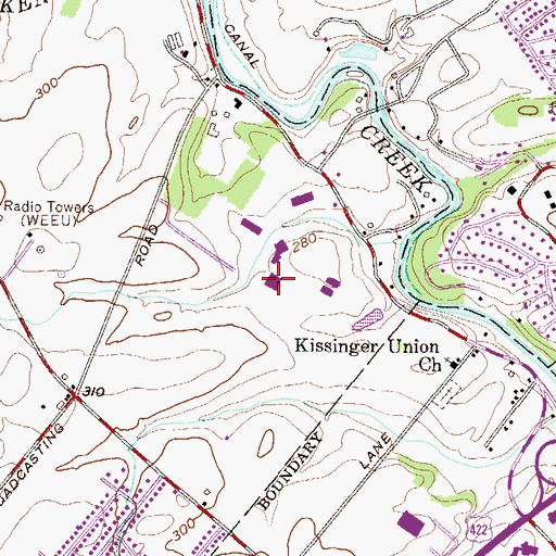 Topographic Map of Beaver Community Center, PA