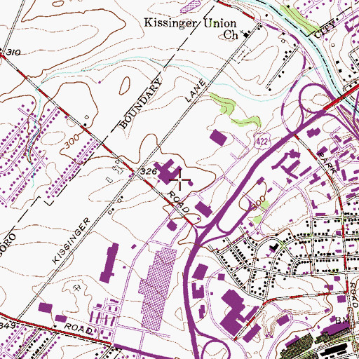 Topographic Map of Berkshire Crossing Shopping Center, PA