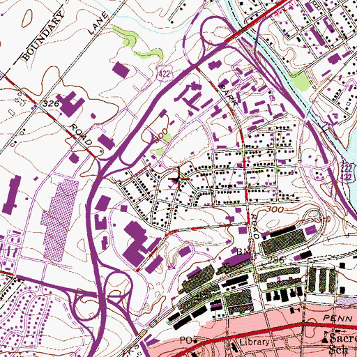 Topographic Map of Berkshire Heights Elementary School, PA