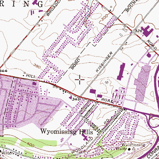 Topographic Map of Berkshire Square Plaza, PA