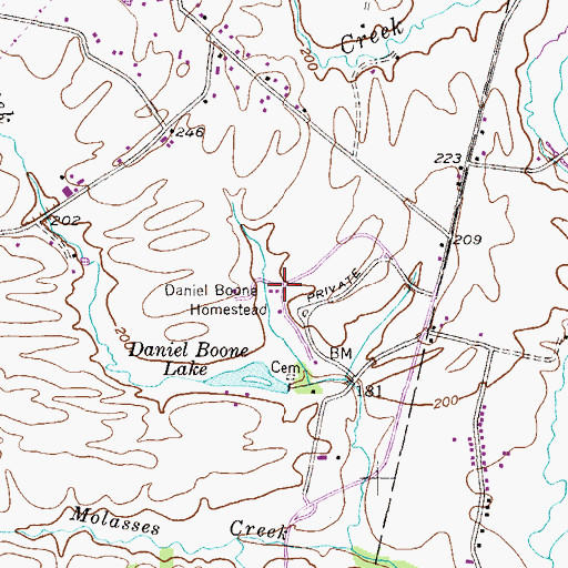 Topographic Map of Bertolet House, PA